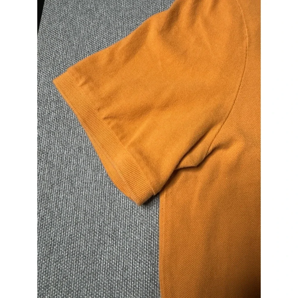 Polo Ralph Lauren Men's Med. Orange Polo Shirt Blue Emblem Short Sleeve Classic